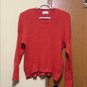 Poof Apparel Cozy Red Crew Neck Sweater